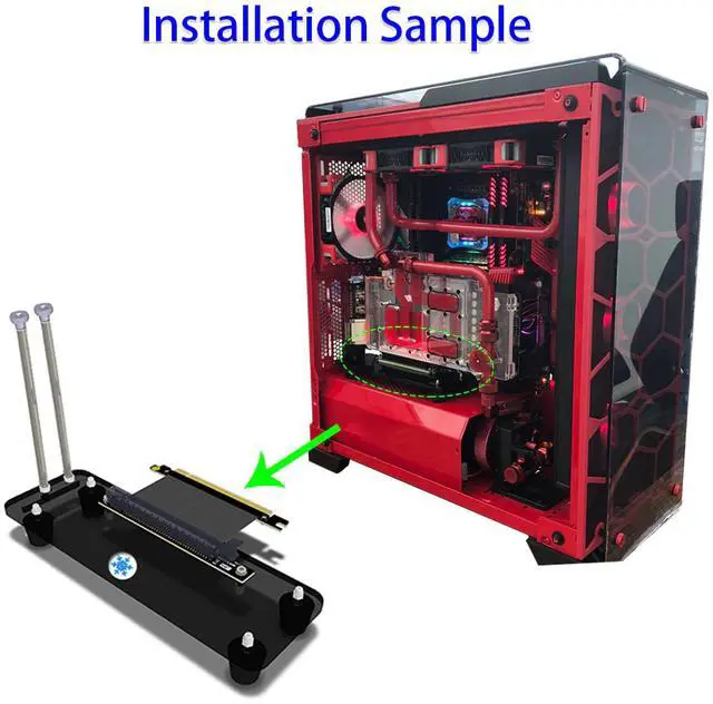 Alt view image 6 of 6 - Graphics Cards Stand DIY ATX Case PCI-E External Built-in Kickstand Mounting Bracket for PCIE x1 x4 x16 Riser Cable R L Version