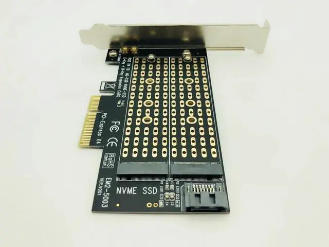 Alt view image 5 of 6 - Add On Cards PCIE to M2/M.2 Adapter SATA M.2 SSD PCIE Adapter NVME/M2 PCIE Adapter SSD M2 to SATA PCI E Card M Key +B Key