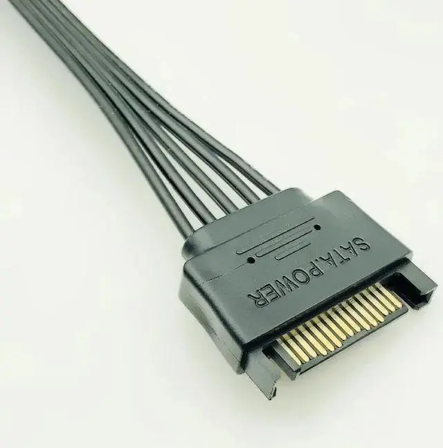 Alt view image 5 of 6 - 10PCS SATA Power Cable for HDD 15Pin SATA male to 5-ports SATA female SATA Computer Hard Drive Cable HDD Cage Caddy Power Cable