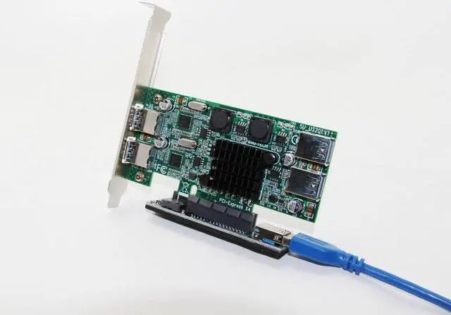 Alt view image 6 of 6 - Computer Cable Connector PCI-E Riser PCIE Sleeved Cables Extension USB SATA Adapter SATA USB 3.0 for PCI Express Extension Cable