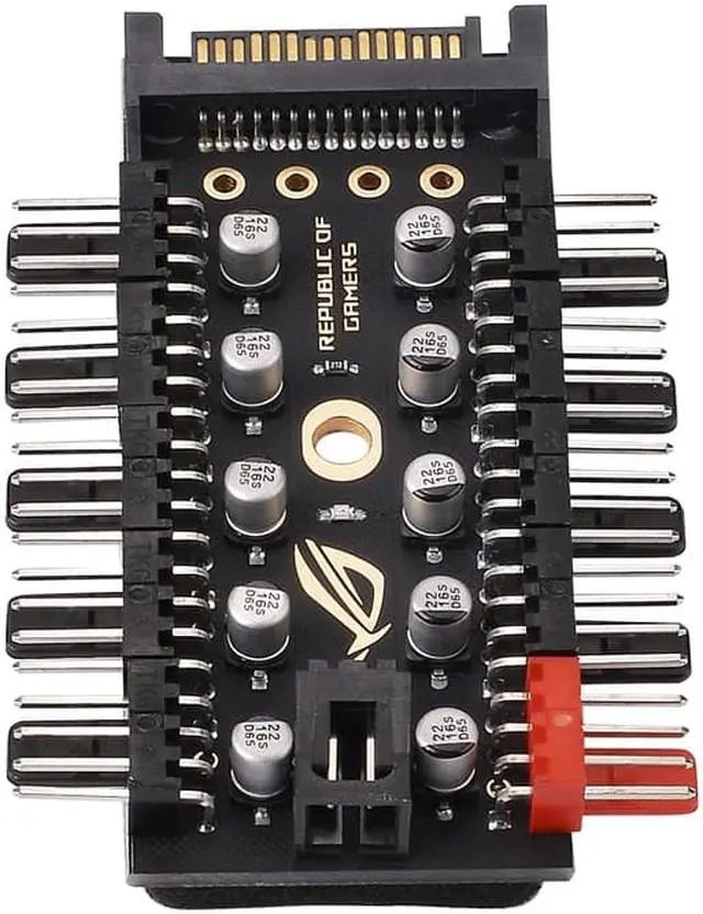Alt view image 3 of 6 - 3PCS Computer Cable Connectors PWM Fan HUB Fan Speed Controller PC 1 to 10 4pin Fan Splitter Cable Adapter SATA Power for Mining