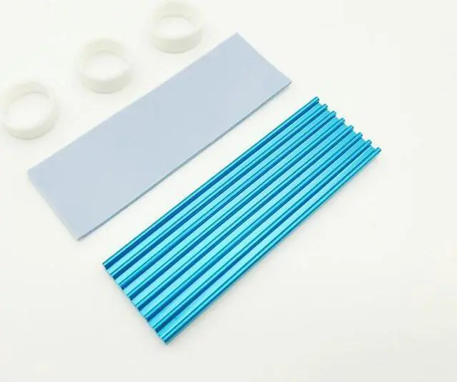Alt view image 5 of 6 - 5PCS M.2 Heatsink SSD Aluminum alloy Heatsink Cooler Heat sink Thermal Conductive Adhesive For M.2 NGFF 2280 PCI-E NVME SSD Blue