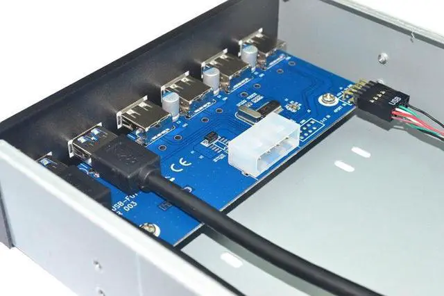 Alt view image 3 of 4 - for Desktop USB3.0 Optical Drive Front Panel 5.25inch USB HUB 9PIN 19PIN to 4Ports USB2.0+ 2Ports USB 3.0 for PC Floppy Bay Tray