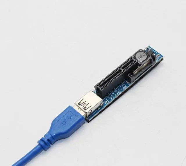 Alt view image 2 of 6 - Computer Cable Connector PCI-E Riser PCIE Sleeved Cables Extension USB SATA Adapter SATA USB 3.0 for PCI Express Extension Cable