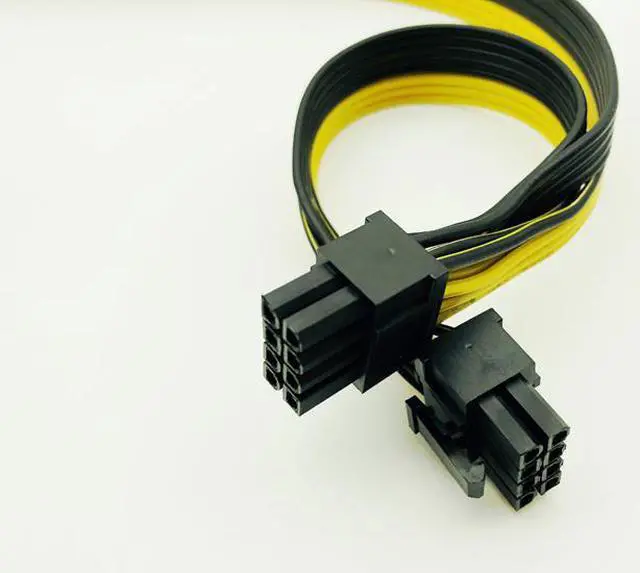 Alt view image 4 of 6 - PCI-E PCI Express 6Pin Male to Dual 8Pin 2Port Male Adapter GPU Graphic Card PCIe Power Cable 18AWG 60cm+20cm Wire for BTC Miner