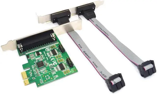 Alt view image 4 of 5 - Add On Cards RS 232 Adapter PCI Express 1x Computer Components PCIE X1 PCI-E PCIE Card Desktop PC Accessorie 2 Serial + Parallel