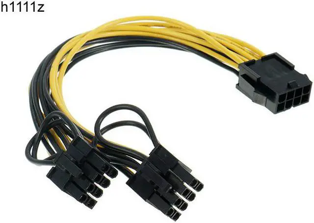 Main image of PCI-E PCIE 8p Female to 2 Port Dual 8pin 6+2p Male for BTC Miner Mining GPU Graphics Video Card Power Cable Cord 18AWG Wire 20cm