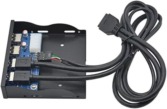 Alt view image 5 of 5 - HUB USB 2.0 USB 3.0 4 Port Front Panel USB3.0 Hub Splitter Internal Combo Bracket Adapter for Desktop 3.5 Inch Floppy Bay