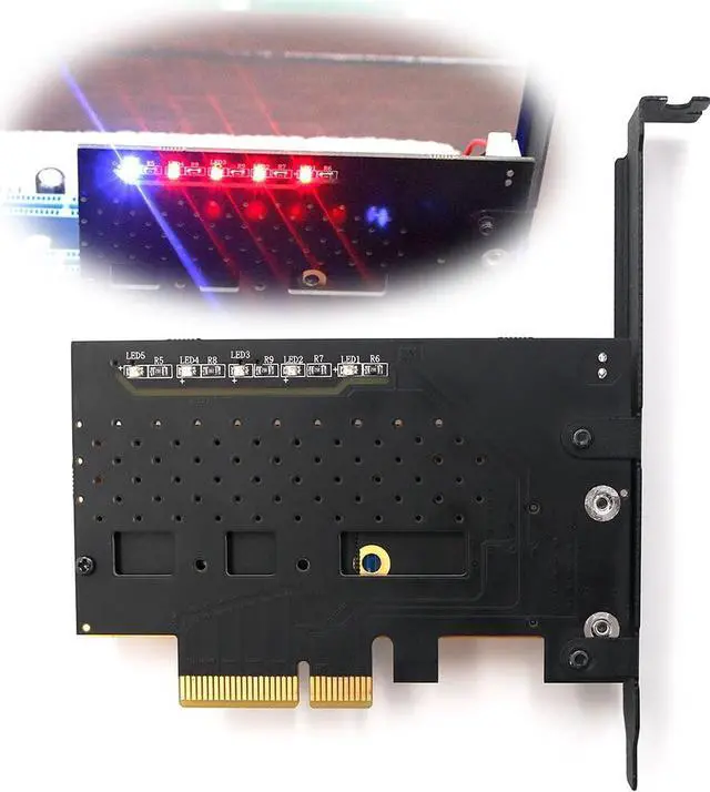 Alt view image 5 of 6 - NGFF M.2 NVME PCIE PCI-E SSD To PCI Express 3.0x 4X Adapter Card With Cooling Fan Bracket Support M.2 form 2242 2260 2280 M2 SSD