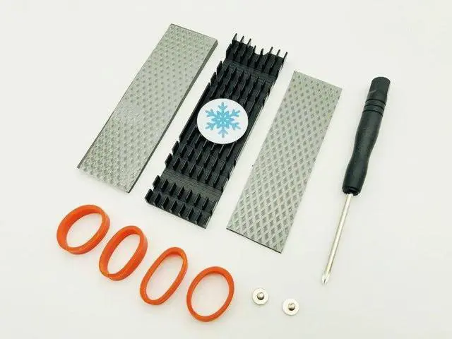 Alt view image 6 of 6 - 5PCS N80 NVME NGFF M.2 2280 PCIE SSD Heatsink Passive Cooling Cooler Aluminum Heat Sink Thermal Pad Heat Dissipation Radiator