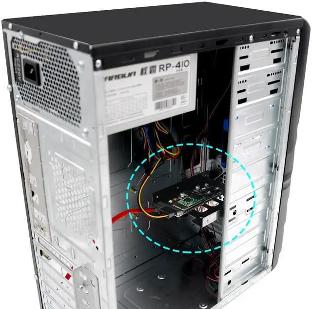 Alt view image 6 of 6 - M2 to SATA Adapter M.2 NGFF SATA SSD Raiser Expansion Card for 2230 2242 2260 2280mm M.2 Solid State Disk with 3.5" Bracket Tray