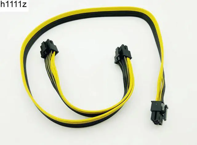 Main image of PCI-E PCI Express 6Pin Male to Dual 8Pin 2Port Male Adapter GPU Graphic Card PCIe Power Cable 18AWG 60cm+20cm Wire for BTC Miner