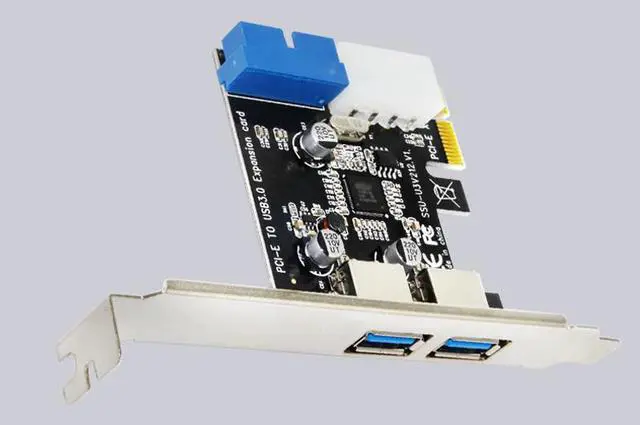 Alt view image 4 of 6 - External 2Port USB3.0 + Internal 19pin Header PCIe Card 4pin IDE Power Connector