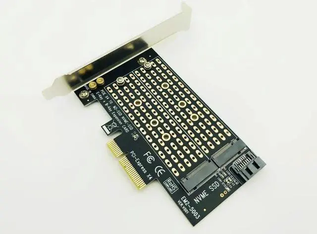 Alt view image 3 of 6 - Add On Cards PCIE to M2/M.2 Adapter SATA M.2 SSD PCIE Adapter NVME/M2 PCIE Adapter SSD M2 to SATA PCI E Card M Key +B Key