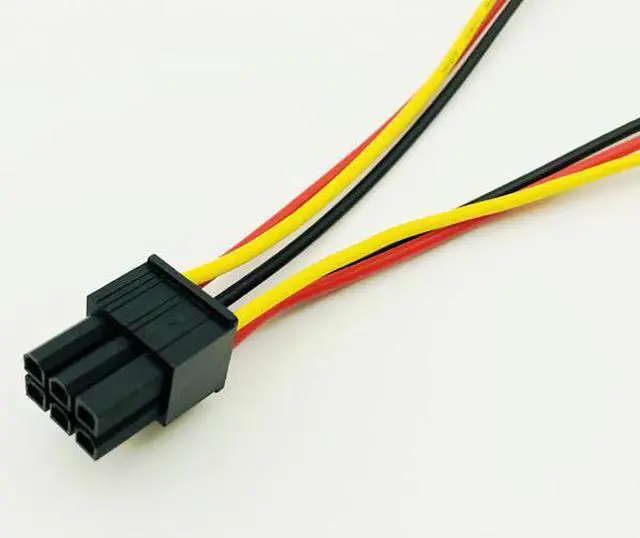 Alt view image 4 of 5 - 5pcs/lot Dual 4 Pin to 6 Pin Molex PCI-E External Graphics Card Power Cable Converter Adapter High Quality for BTC Miner Mining