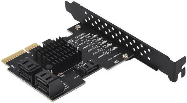 Alt view image 3 of 6 - Add On Cards PCI-E SATA PCI Express SATA 3 Controller PCIE SATA HUB 5 Port SATA3 6Gbps Adapter + Low Profile Bracket for Desktop