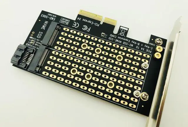 Alt view image 5 of 5 - NVMe SSD NGFF TO PCIE X4 Adapter M Key B Key Dual Interface Card Support PCI Express 3.0 2230 2242 2260 2280 Size M2 SSD NEW
