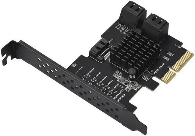Alt view image 2 of 6 - Add On Cards PCI-E SATA PCI Express SATA 3 Controller PCIE SATA HUB 5 Port SATA3 6Gbps Adapter + Low Profile Bracket for Desktop