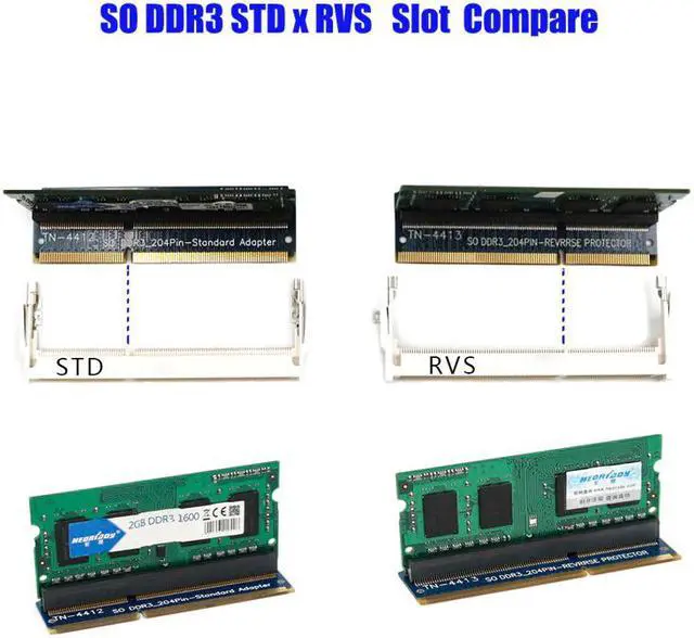 Alt view image 4 of 6 - DDR3 SO DIMM to Desktop Adapter SO DIMM DDR3 Memory RAM Adapter Card 204Pin Standard Slot Memory Tester Computer Components
