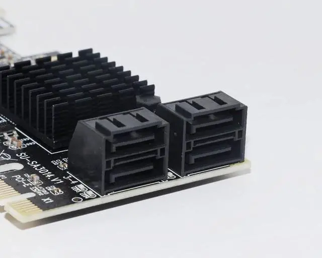 Alt view image 5 of 6 - Marvell 88SE9215 PCIE to SATA Card PCI-E Adapter PCI Express to SATA3.0 Expansion Card 4Port SATA III 6G for SSD HDD IPFS Mining