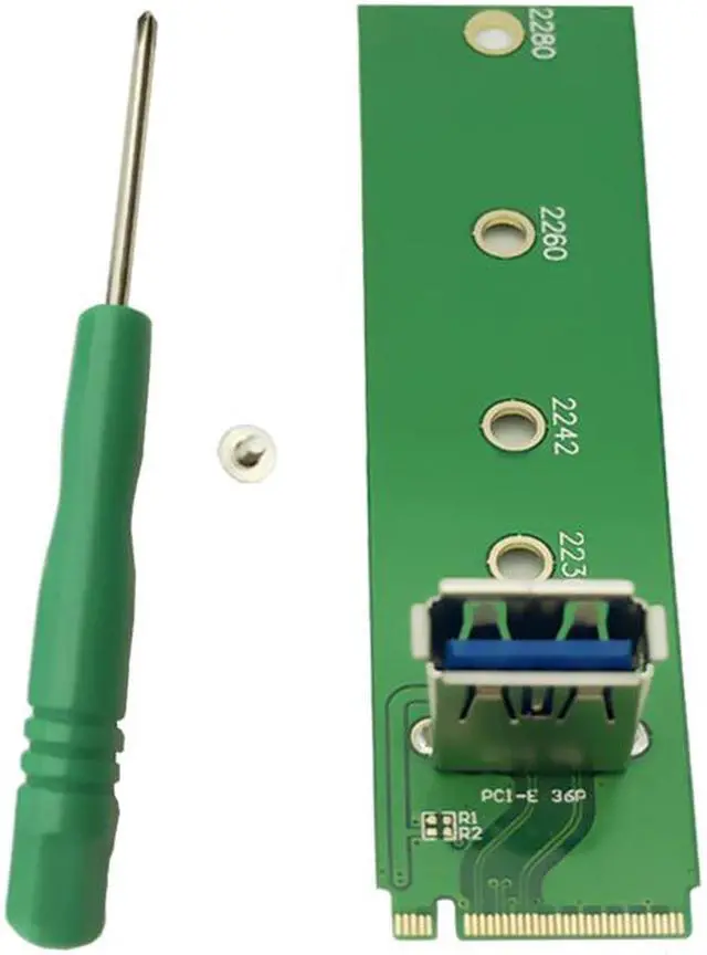 Alt view image 5 of 6 - 10pcs NGFF M.2 to PCI-E X16 Slot Transfer Card Mining Pcie Riser Card for 2242/2230/2260/2280 mm M2 NGFF riser Extension card