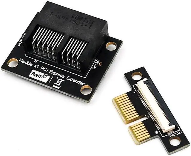 Alt view image 3 of 6 - PCI Express PCI-E 1X to 1X Extension Ribbon Cable Gold-plated Connector Adapter PCIE Extender for Motherboard Riser Card Mining