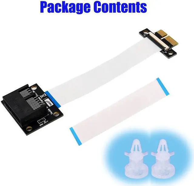 Alt view image 6 of 6 - PCI Express PCI-E 1X to 1X Extension Ribbon Cable Gold-plated Connector Adapter PCIE Extender for Motherboard Riser Card Mining