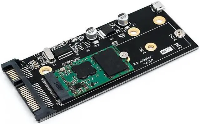 Alt view image 4 of 6 - M.2 to USB SATA Adapter SATA-Bus NGFF M.2 KEY B to SATA 2.5 with USB 2.0 and 3.5 HDD Bracket Adapter Raiser for 2230-2280 M2 SSD