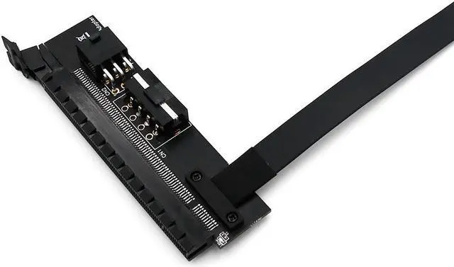 Alt view image 6 of 6 - Misskit PCI-E 1X 16X PCI Express 1 to 16 X Flexible Extension Adapter PCI-E Extender Riser with 4Pin ATX 6Pin Power Connector for Mining(7.87")