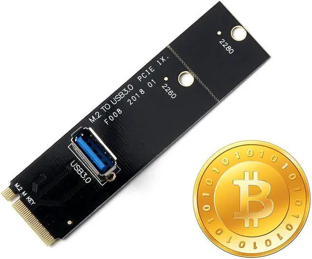 Alt view image 3 of 3 - 2pcs NGFF M.2 To PCI-E L USB3.0 Adapter Converter Expansion Riser Card for Mining Machine