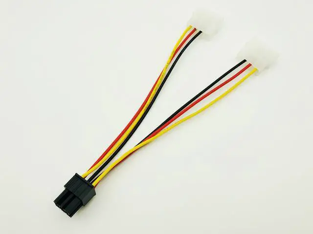 Alt view image 6 of 6 - 5pcs/lot Dual 4 Pin to 6 Pin Molex PCI-E External Graphics Card Power Cable Converter Adapter High Quality for BTC Miner Mining