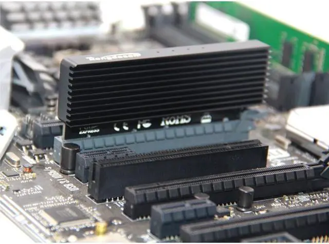 Alt view image 6 of 6 - M.2 SSD PCIE Adapter SSD Case PCI Express X4 X8 X16 NVME M2 SSD 2230 2242 2260 2280 Hard Drive Enclosure Black Aluminum Caddy