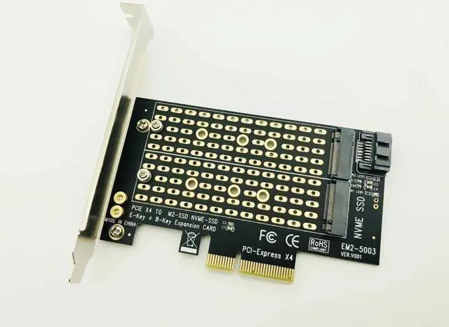 Alt view image 2 of 6 - M.2 NVMe SSD NGFF TO PCIE X4 Adapter M Key B Key Dual Interface Card Support PCI Express 3.0 2230 2242 2260 2280 Size M2 SSD