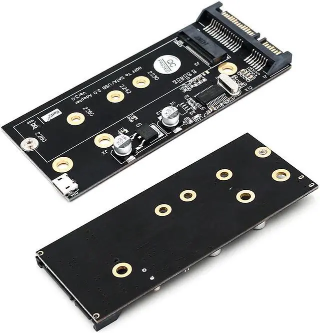 Alt view image 2 of 6 - M.2 to USB SATA Adapter SATA-Bus NGFF M.2 KEY B to SATA 2.5 with USB 2.0 and 3.5 HDD Bracket Adapter Raiser for 2230-2280 M2 SSD