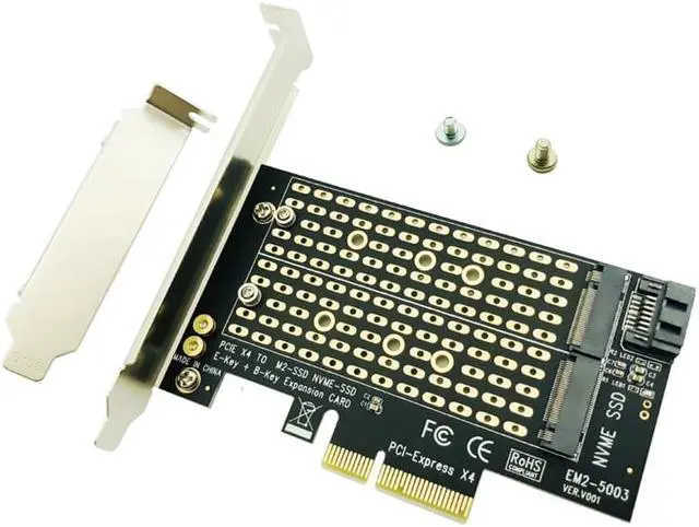 Main image of M.2 NVMe SSD NGFF TO PCIE X4 Adapter M Key B Key Dual Interface Card Support PCI Express 3.0 2230 2242 2260 2280 Size M2 SSD