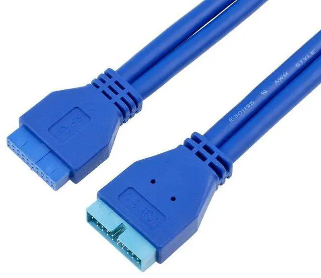 Alt view image 4 of 4 - 0.5m 20Pin  Female USB3.0 to 20Pin Male USB 3.0 Extension Cable Motherboard Mainboard 20pin Header Adapter Cable extender