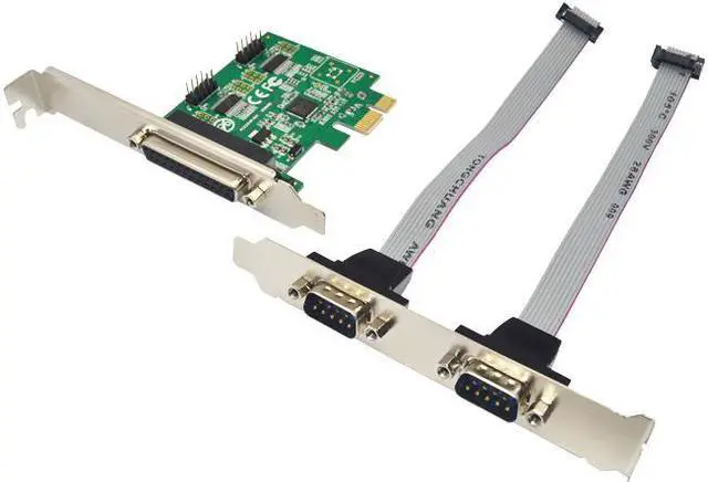 Alt view image 3 of 5 - Add On Cards RS 232 Adapter PCI Express 1x Computer Components PCIE X1 PCI-E PCIE Card Desktop PC Accessorie 2 Serial + Parallel