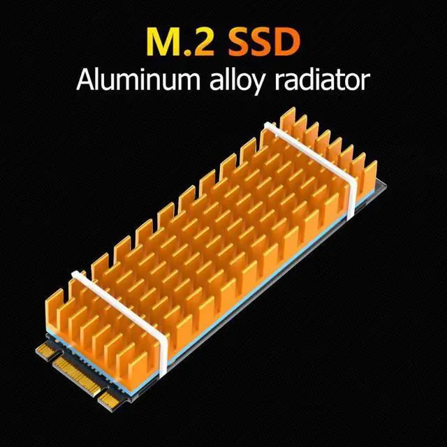 Alt view image 5 of 6 - Heatsink M.2 PCIE SSD Heatsink Cooler Passive Cooling Aluminum Heat Sink Thermal Conductive Adhesive Pad Radiator Dissipation
