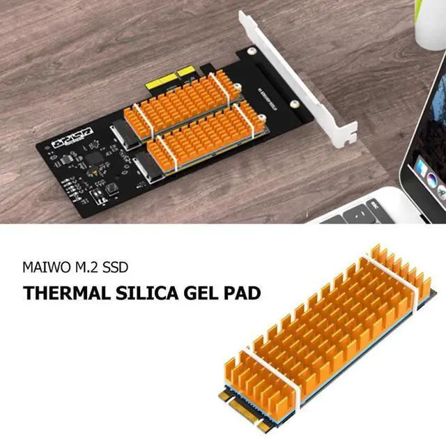Alt view image 3 of 6 - Heatsink M.2 PCIE SSD Heatsink Cooler Passive Cooling Aluminum Heat Sink Thermal Conductive Adhesive Pad Radiator Dissipation