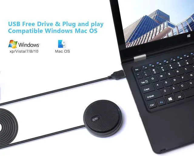 Alt view image 4 of 7 - Conference Microphone,USB Computer Microphone CM003, Mute Function, Omnidirectional Mic for Computers PC, Condenser Boundary Desktop Microphones for Streaming,VoIP Calls,Skype,Chatting