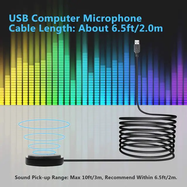 Alt view image 6 of 7 - Conference Microphone,USB Computer Microphone CM003, Mute Function, Omnidirectional Mic for Computers PC, Condenser Boundary Desktop Microphones for Streaming,VoIP Calls,Skype,Chatting