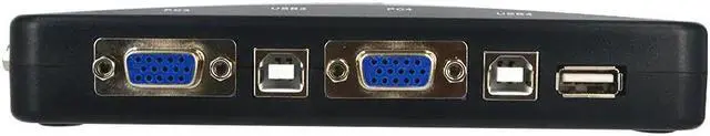 Alt view image 3 of 5 - 4 Port USB 2.0 KVM VGA SVGA Switch Hub Box Selector  with 4pcs KVM VGA Cable for PC Keyboard Mouse Monitor
