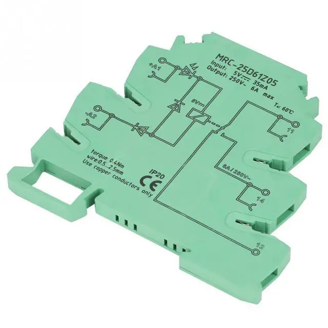 Alt view image 4 of 6 - MRC-25D61Z05 Ultra-thin PLC Contact relay 5V 6A PLC Electromagnetic Interface Relay Module Control Board relay board