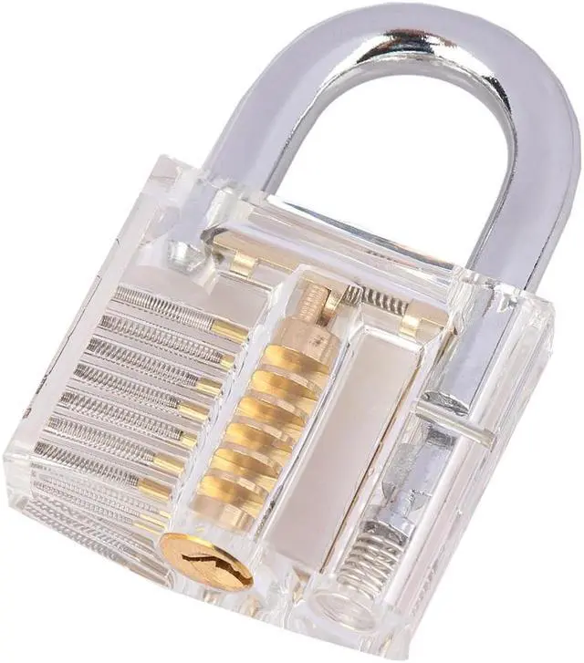 Main image of Locksmith Tools Kit 3 In 1 Set Transparent Lock 5pcs Locksmith Wrench Tools 10pcs Locksmith Broken Key Extractor Tools 2 keys