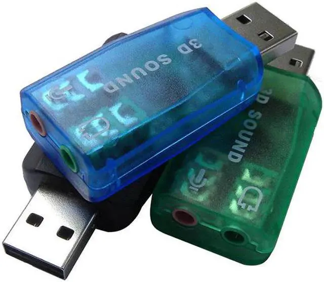 Alt view image 3 of 5 - 2.0 Sound Card  Audio Adapter Mic Speaker Audio Interface  Audio 5.1 External  Sound Card for Laptop PC Micro Da