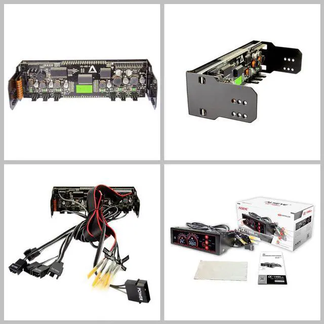 Alt view image 3 of 5 - a-100L(R) Fan Controller for PC Fan Speed Adjust 6 Channels Water Cooling Fans / CPU Fan Control Panel LCD Touch Screen