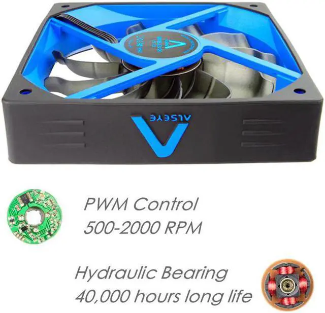 Alt view image 3 of 5 - PC Cooling Fan 120mm PWM 4pin Fan Cooler 2pieces Computer Fan High Airflow and Air Pressure