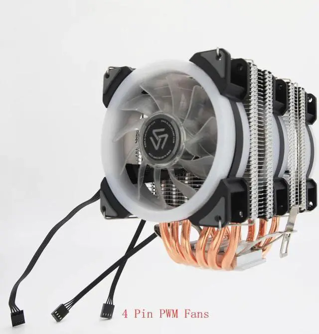 Alt view image 5 of 5 - ST-90 CPU Cooler 6 Heat pipes with RGB Fan 4pin PWM 90mm CPU Fan for Computer LGA775/115x/1366  AM2/AM3/AM4