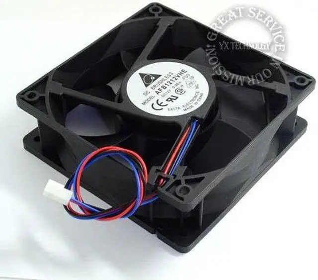 Alt view image 5 of 6 - Delta AFB1212VHE -F00  signal 120mm 12cm DC 12V 0.90A 3-pin server inverter axial blower cooler cooling fan