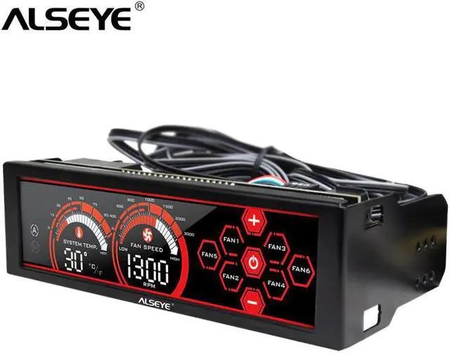 Main image of a-100L(R) Fan Controller for PC Fan Speed Adjust 6 Channels Water Cooling Fans / CPU Fan Control Panel LCD  Screen